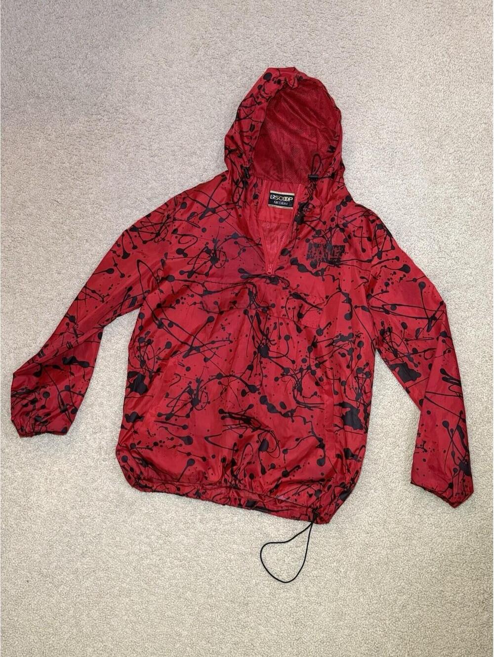 LR Scoop New York 1988 Paint Splatter Windbreaker Jacket Mens Medium